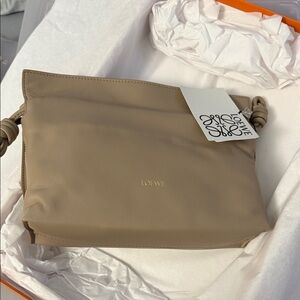 Loewe Mini Flamenco Sand Leather Clutch
